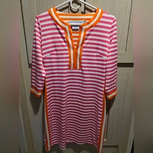 Gretchen Scott Designs Vibrant Striped Midi Dress Oversized XS